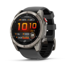 Умные часы Garmin Fenix 8 PRO, 47 мм, AMOLED, Sapphire, Carbon Gray DLC Titanium with Black/Pebble Gray Silicone Band