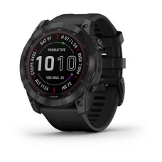 Умные часы Garmin Fenix 7X Sapphire Solar титановый черный DLC с силиконовым ремешком Умные часы Garmin Fenix 7X Sapphire Solar титановый черный DLC с силиконовым ремешком