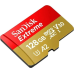 Карта памяти SanDisk Extreme microSDXC 128GB + SD Adapter 160МB/s, Class 10 UHS-I U3 (SDSQXA1-128G-GN6MA)
