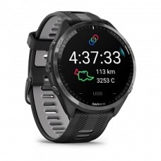 Умные часы FORERUNNER 965 черные, темно-серый DLC титановый безель, с черным ремешком