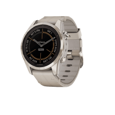 Умные часы FENIX 7S PRO Sapphire Solar золотистый корпус с кожаным ремешком цвета известняка