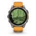 Умные часы Garmin Fenix 8, 47 мм, AMOLED, Sapphire Titanium with spark orange/graphite silicone band
