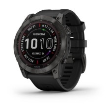 Умные часы Garmin Fenix 7X Sapphire Solar титановый угольно-серый DLC с силиконовым ремешком Умные часы Garmin Fenix 7X Sapphire Solar титановый угольно-серый DLC с силиконовым ремешком