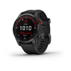 Умные часы Garmin FENIX 7S Solar серый с черным силиконовым ремешком Умные часы Garmin FENIX 7S Solar серый с черным силиконовым ремешком